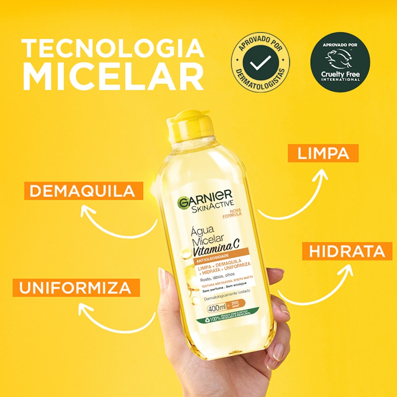 Água Micelar SkinActive Antioleosidade Vitamina C 2