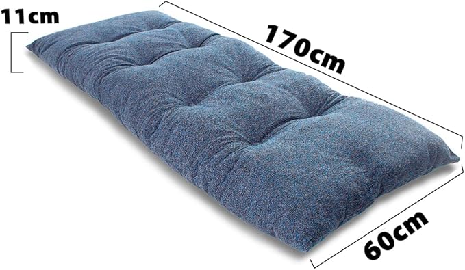 Futon Dobrável de Espuma Solteiro Azul 170x60  2