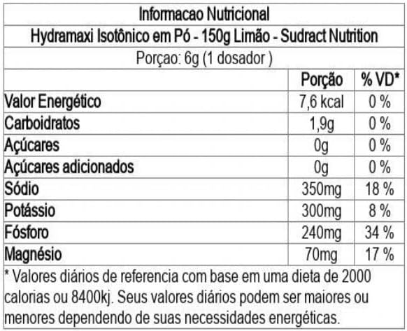 Hydramaxi Zero 150 g Sudract Nutrition 2