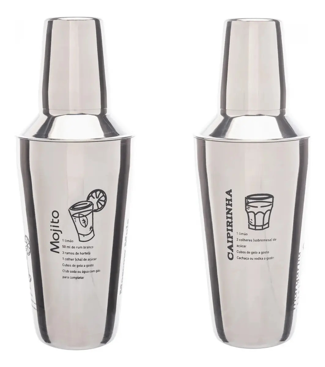  Coqueteleira de Aço Inox com Receitas 500 ml 2
