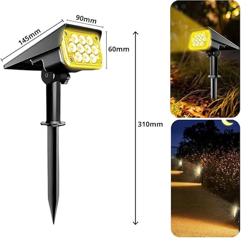 Kit 2 Mini Luminária Espeto Solar Jardim Luz 10 LED IP44 2