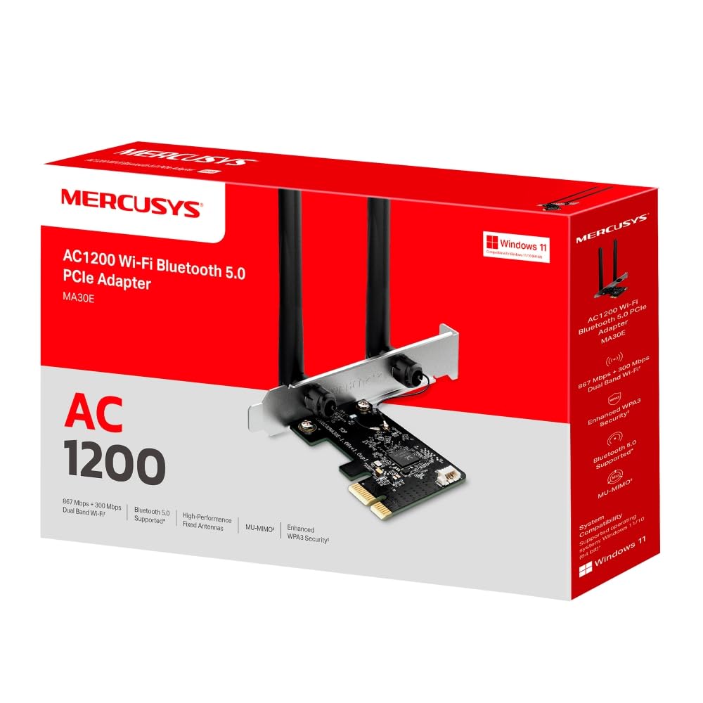 Adaptador PCIe Bluetooth AC1200 Wi-Fi 2