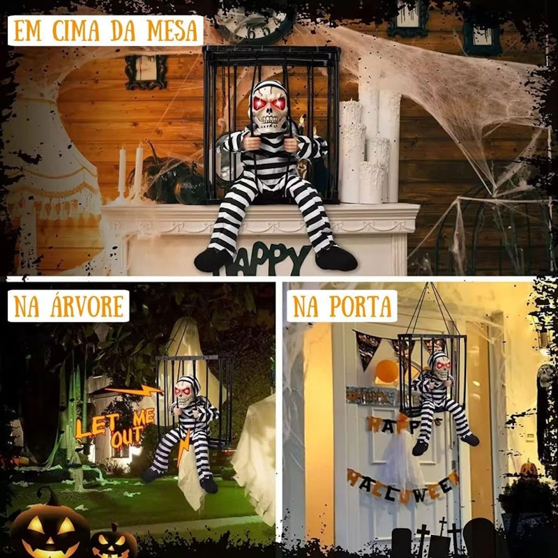Boneco Hallloween Assustador Terror Caveira 4