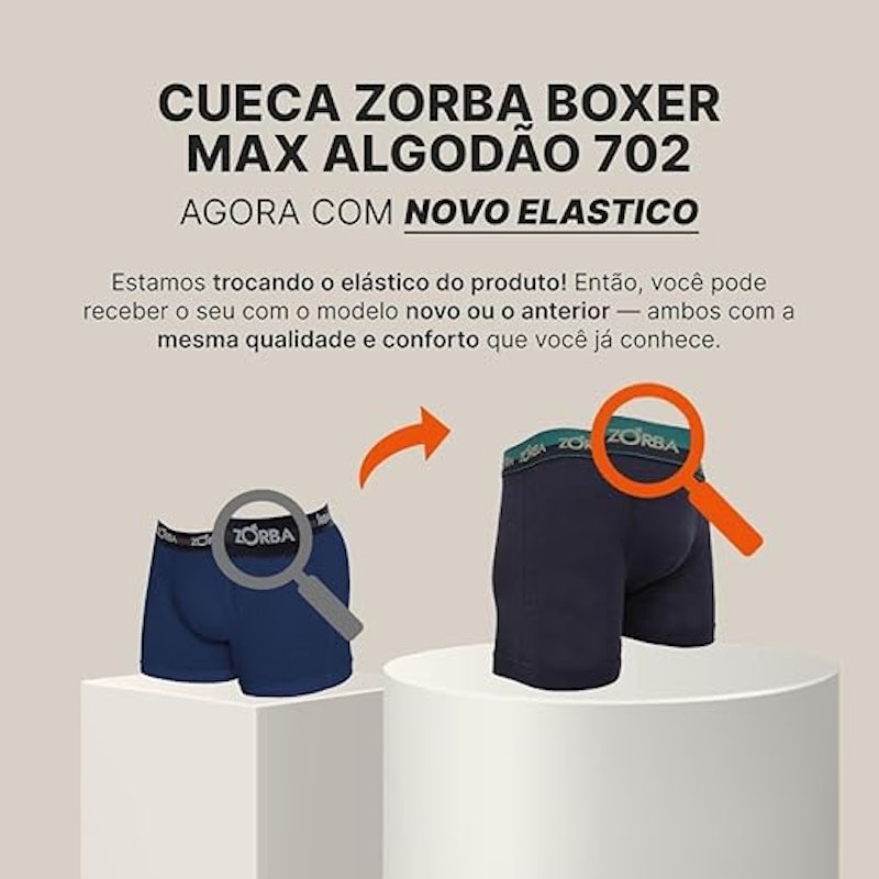Kit 10 Cuecas Zorba Boxer Max Algodão 702 5