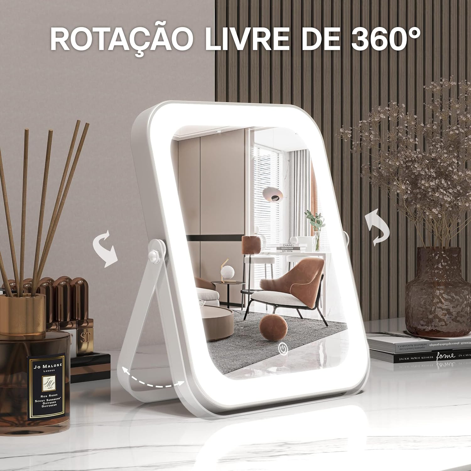 Espelho de Maquiagem com Luz LED 4