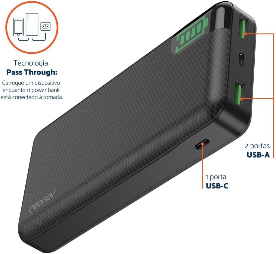 Carregador Portátil Preto – 20000 mAh 4