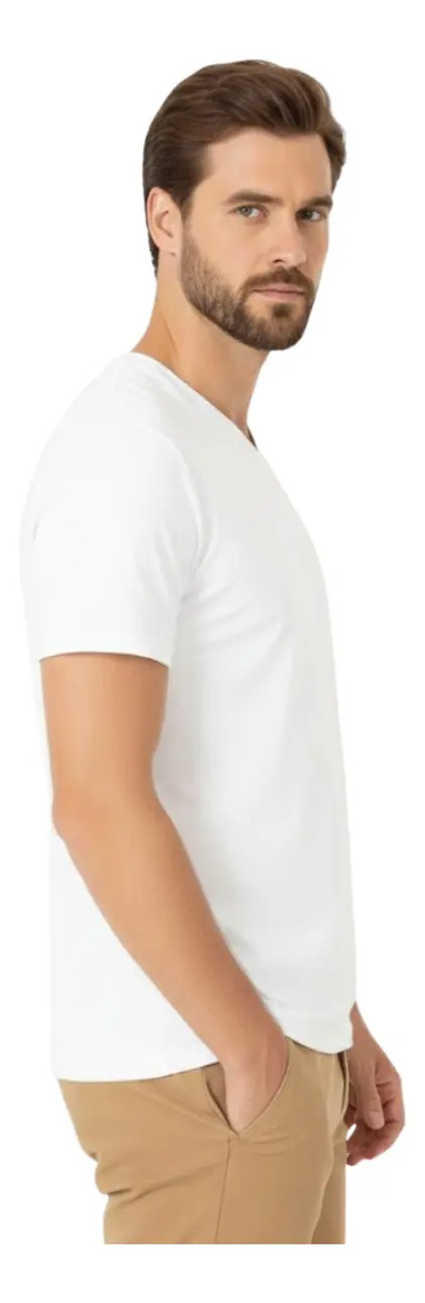 Camiseta Básica Masculina em Meia Malha  4