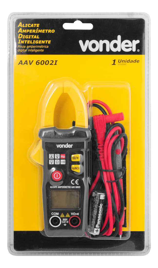 Alicate Amperímetro Digital Inteligente AAV 6002I 4
