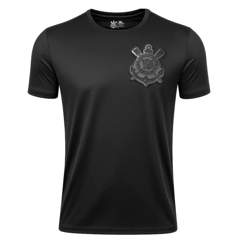 Camisa Corinthians All Black Bordado Oficial 1