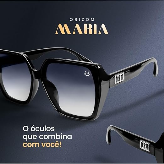 Óculos de Sol Quadrado Original Feminino Proteção UV 3