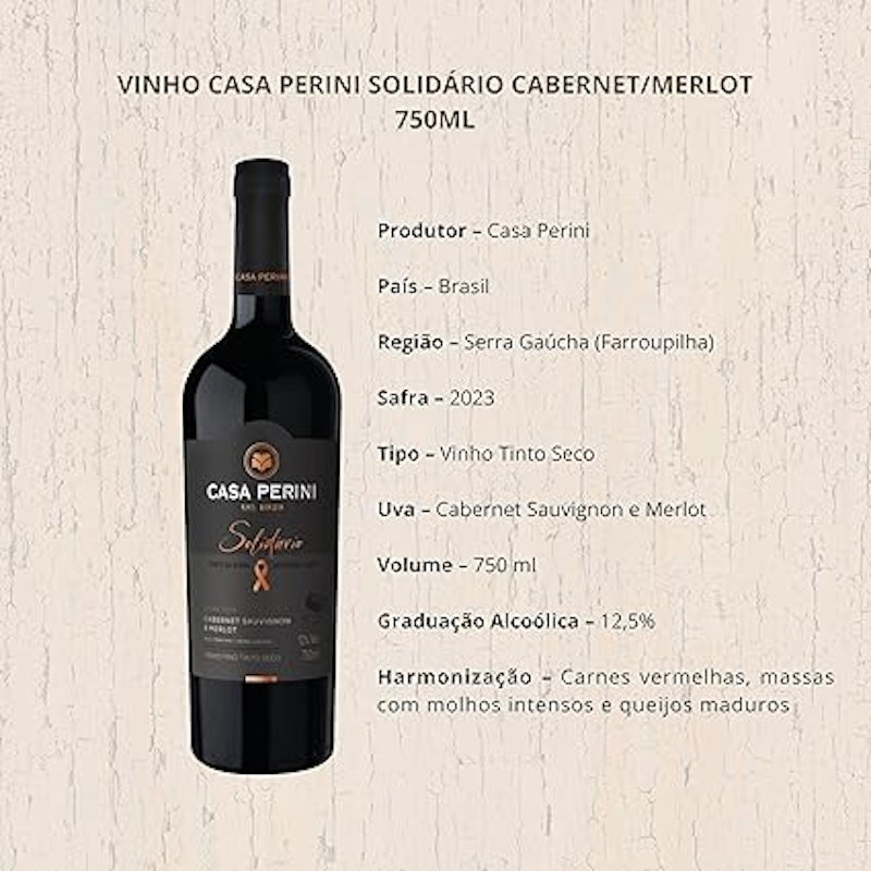 Vinho Casa Perini Solidário Cabernet/Merlot 2