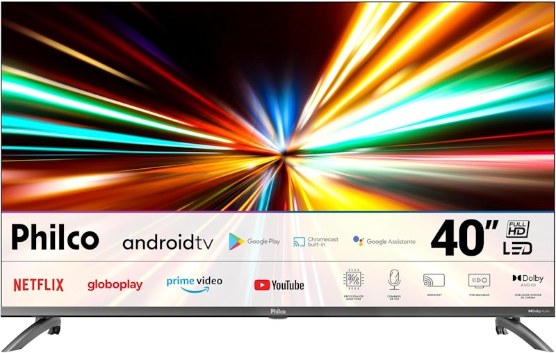 Smart TV 40” Philco LED Android TV Dolby Audio 1