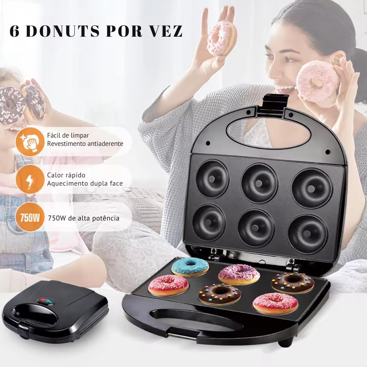 Máquina de Fazer Donuts e Rosquinhas 6 Furos (110 V) 5