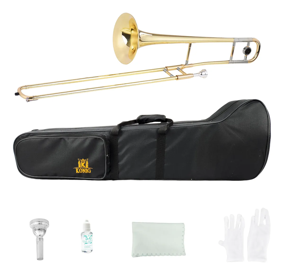 Trombone de Vara Konig Bb Laqueado Dourado 1