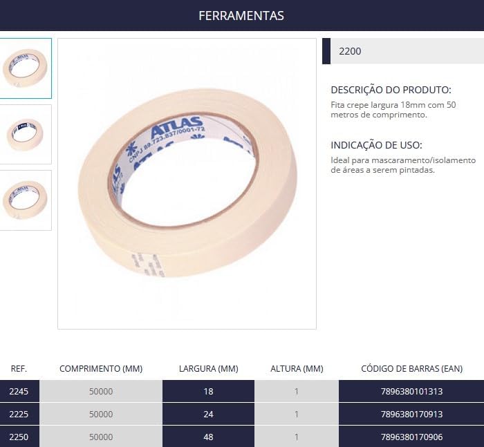 Fita Crepe Rolo de 18 mm x 45 m 2