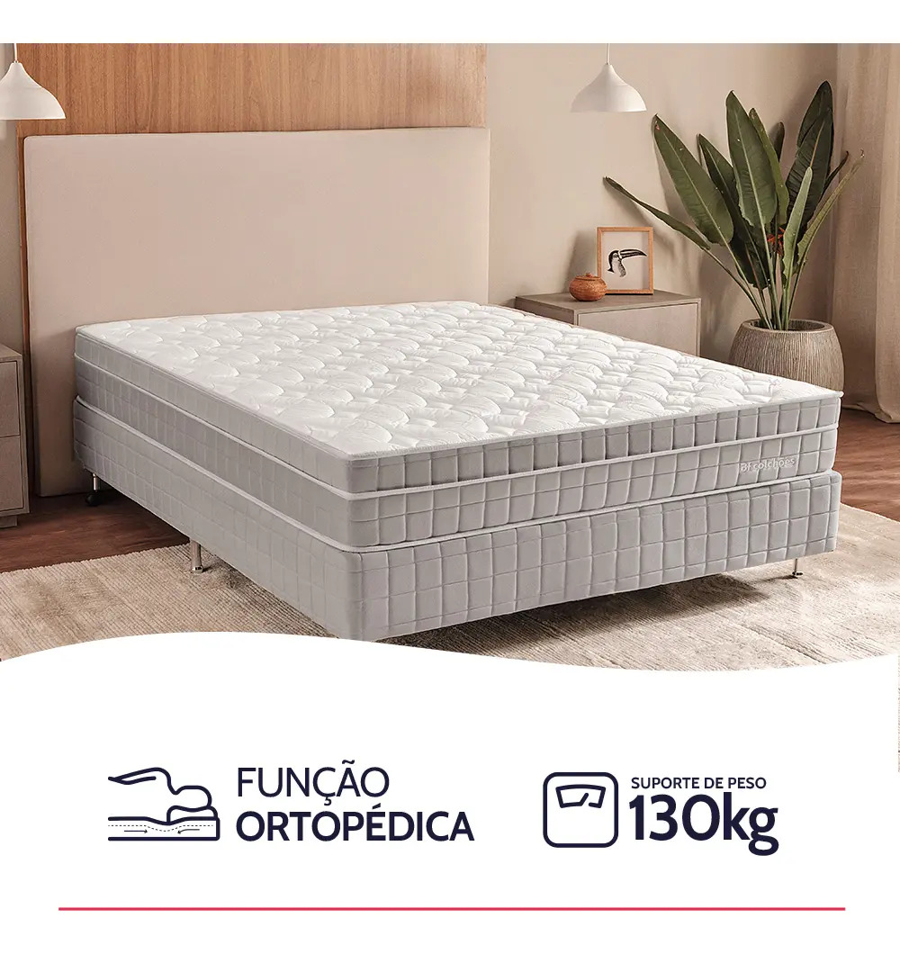 Cama Box King Colchão D33 com Molas Ensacadas Premium 2