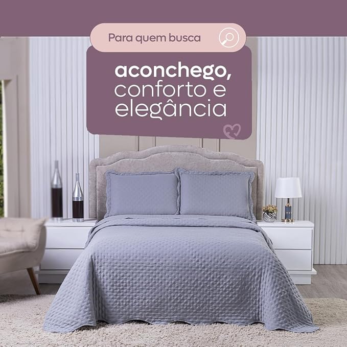 Kit Colcha Cobre Leito Balle Casal Queen 3 Peças 3