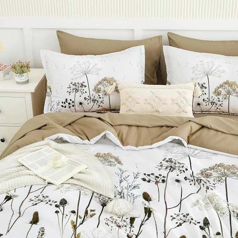 Jogo de Cama Queen com Estampa Floral 7 Peças Yiran 1