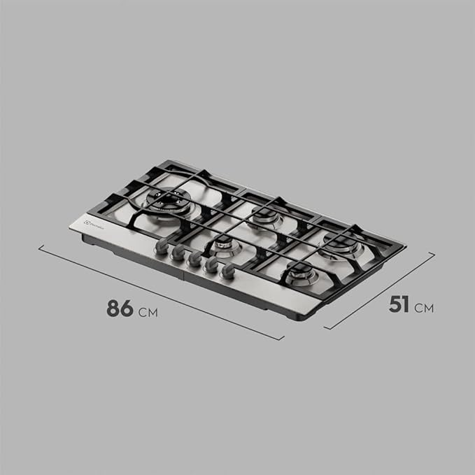 Cooktop 5 Bocas Electrolux à Gás Experience Inox Semi Profissional 2