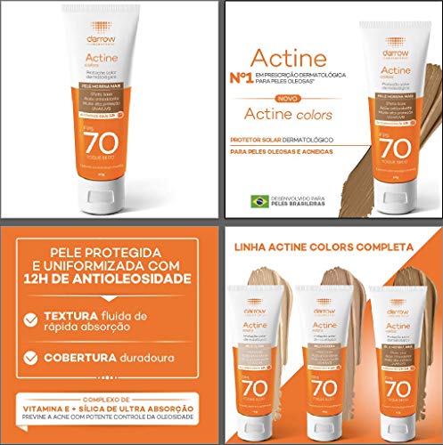 Protetor Solar Actine Colors FPS 70 Pele Negra Toque Seco  5