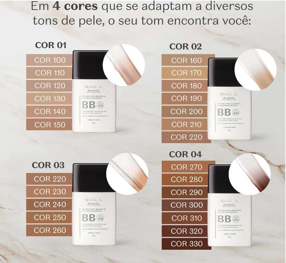 BB Cream Multiprotetor FPS40 Make B. Sense 2