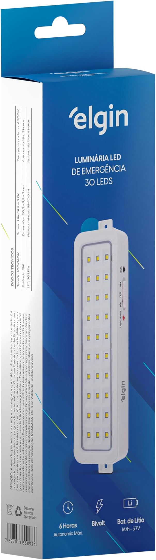 Luminária de Emergência 30 LEDs Elgin 4