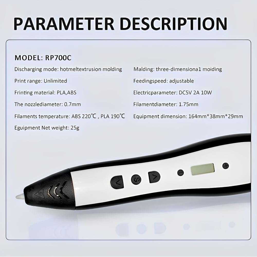 Caneta 3D RP700C com Tela OLED 4