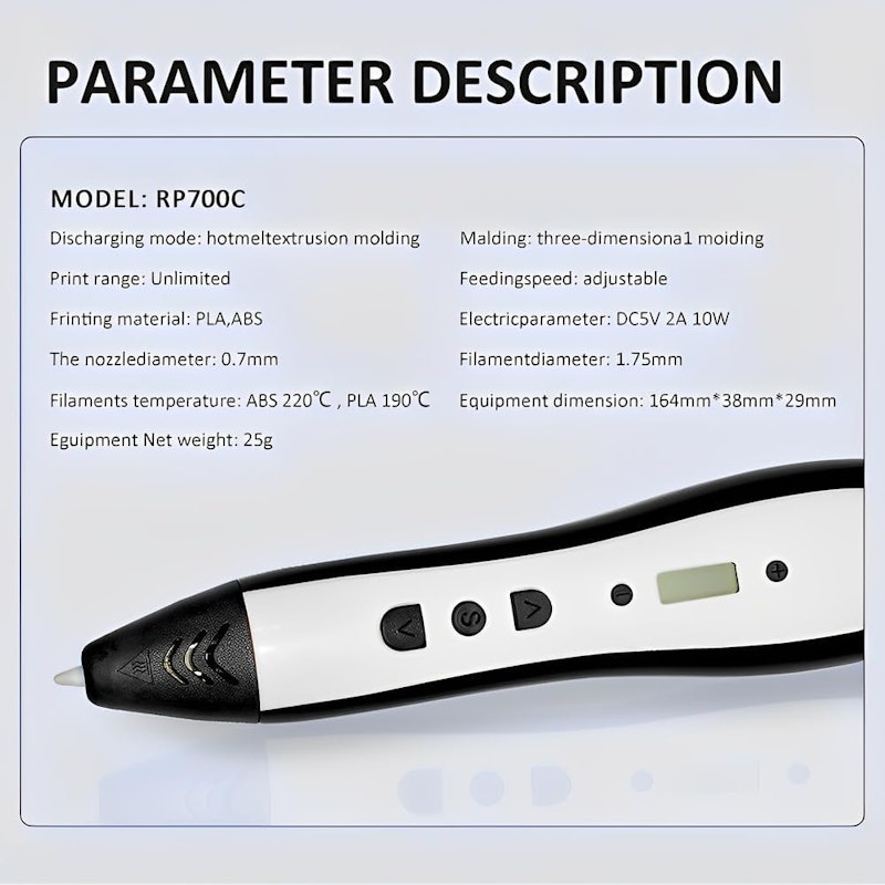 Caneta 3D RP700C com Tela OLED 4