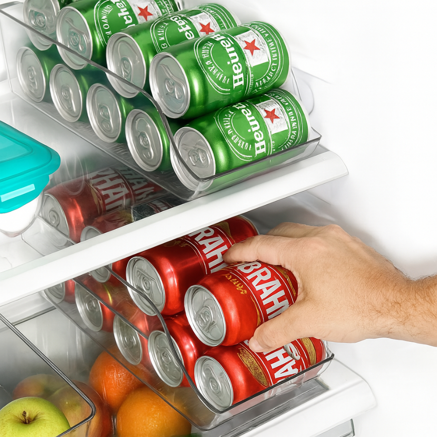 Organizador de Latas Refrigerante Cerveja Suporte Acrílico 3