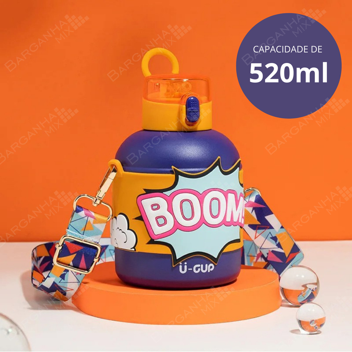 Garrafa Térmica Infantil 520 ml com Canudo Silicone 2
