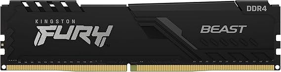 Memória de 16 GB DIMM DDR4 3200 MHz Fury Beast Black 1,35 V CL16 1Rx8 288 Pinos para Desktop/Gamers 1