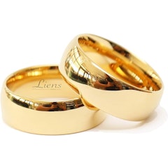 Par de Alianças Ouro 18 K Tradicional Banhada 8 mm