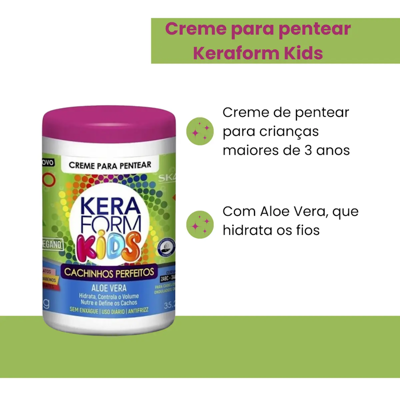 Creme para Pentear Keraform Kids Cachinhos Perfeitos 3