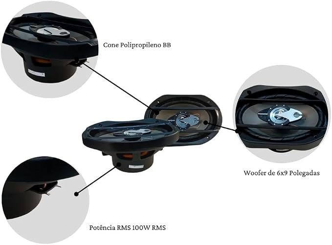 Par Alto Falante Leson 6x9" 200 W RMS 4 OHMS 2