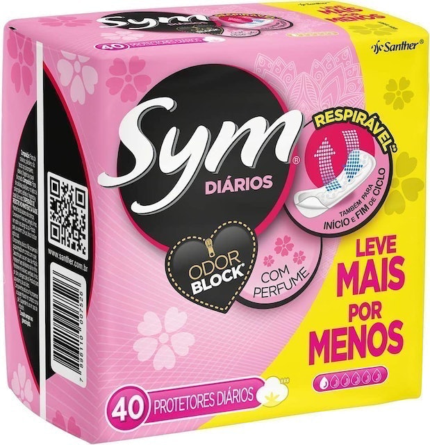 Protetor Diário Sym com 40 Unidades 2