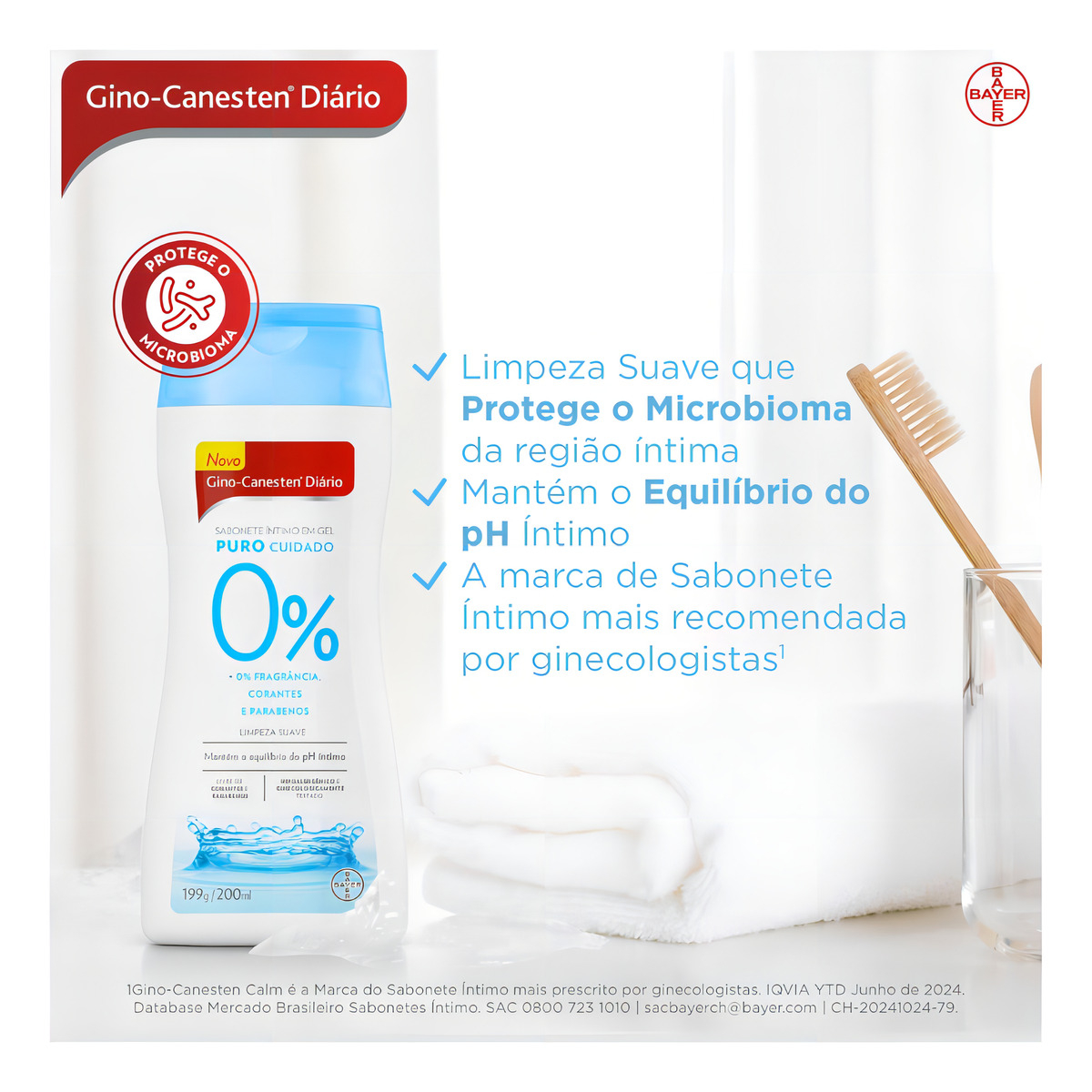 Sabonete Íntimo em Gel Diário Gino-Canesten Puro Cuidado​ 3