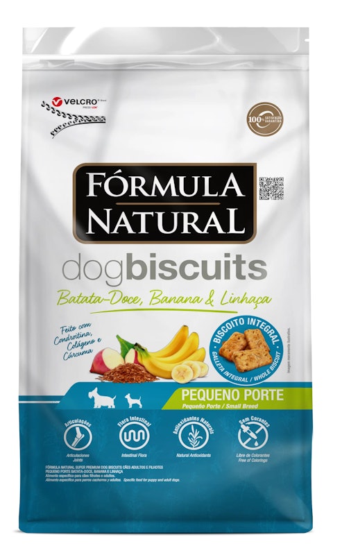 Fórmula Natural Dog Biscuits Batata Doce, Banana e Linhaça Pequeno Porte 1