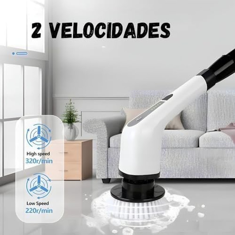 Mop Esfregão Elétrico sem Fio 9 em 1 com Dispenser de Sabão 3