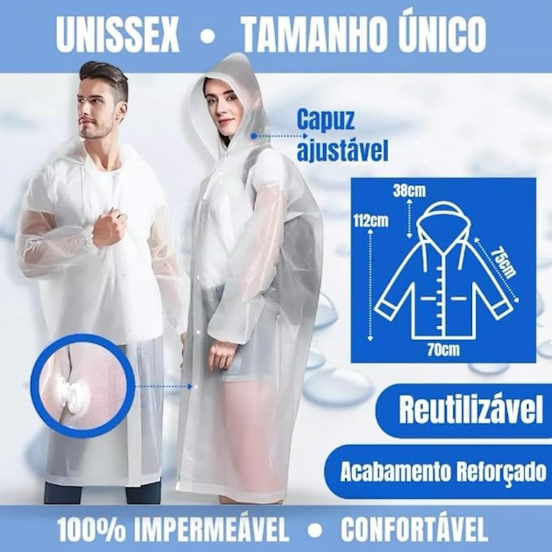 Capa de Chuva Grossa Transparente 4