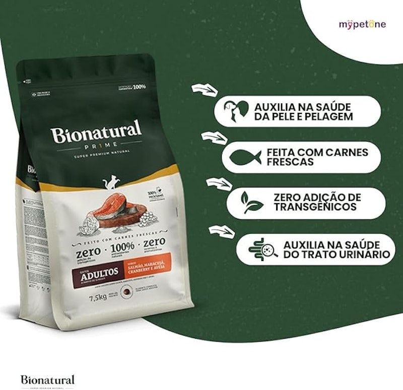 Bionatural Prime Gatos Adultos Salmão 3