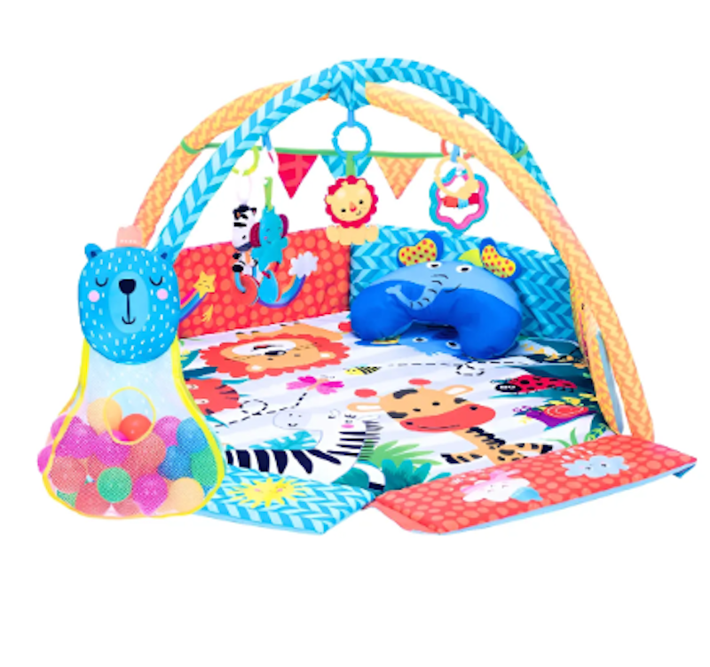 Tapete Ginásio com Bolinhas para Bebê Party Azul 1
