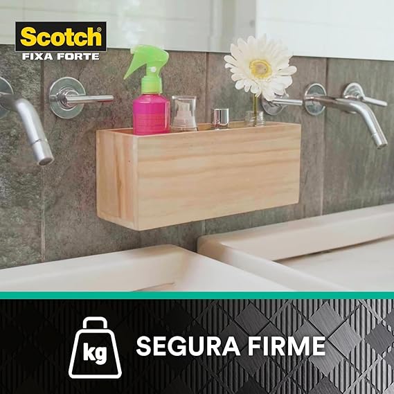 Fita Dupla Face Scotch® Fixa Forte Banheiros 24 mm x 1,5 m 4