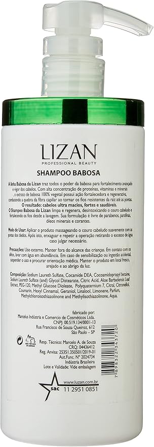 Lizan Shampoo Aloe Vera Babosa Hidratação e Brilho Natura 2