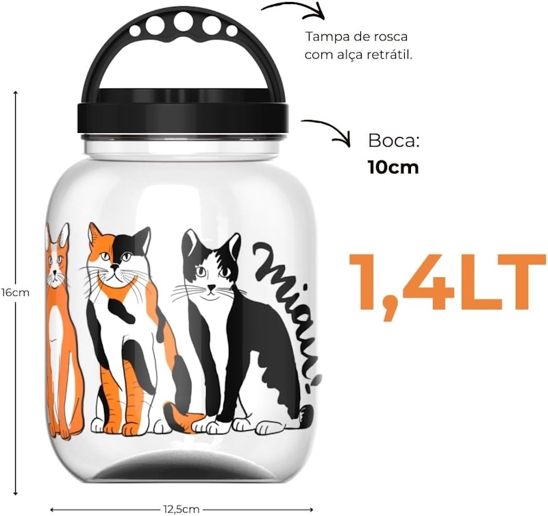 Kit 2 Porta-Ração e Petiscos 3,6 e 1,4 L 3