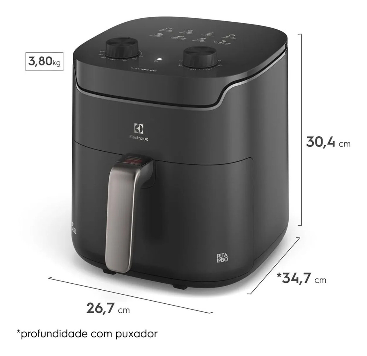 Air Fryer por Rita Lobo 5,6 L Efficient Economia de Energia 5