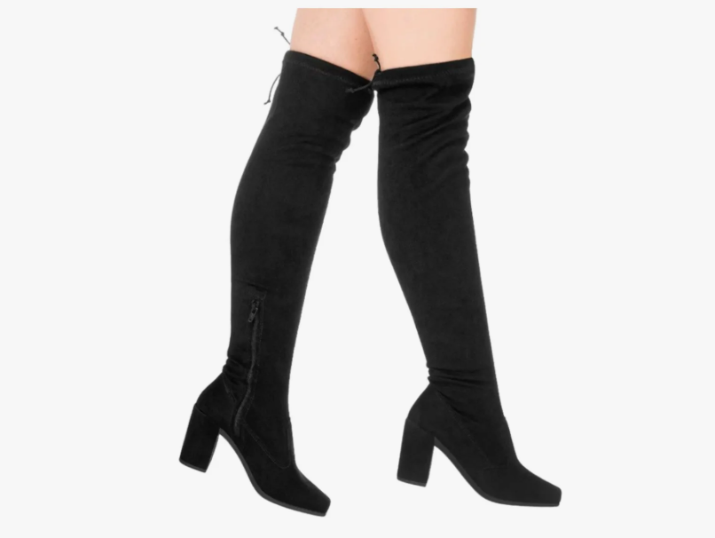 Bota Paris Cano Alto Salto Bloco Preto Over 2