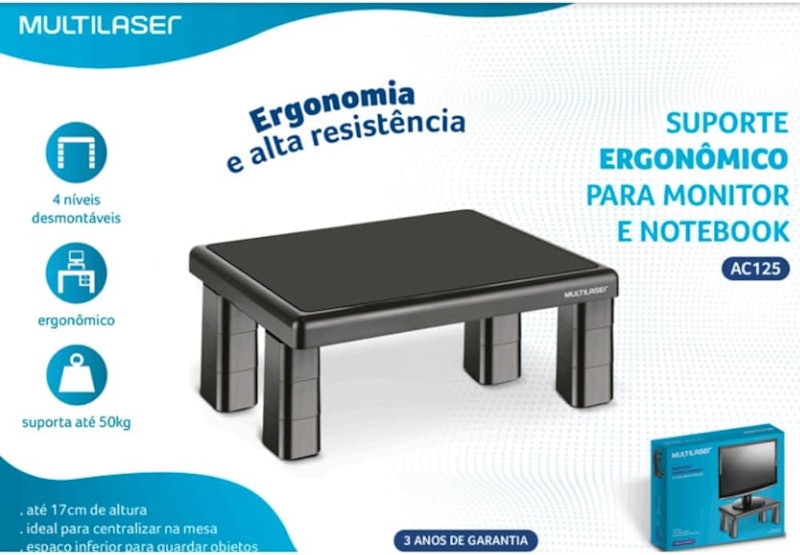 Suporte Ergonômico para Monitor Quadrado 4 Níveis de Altura Multi 4