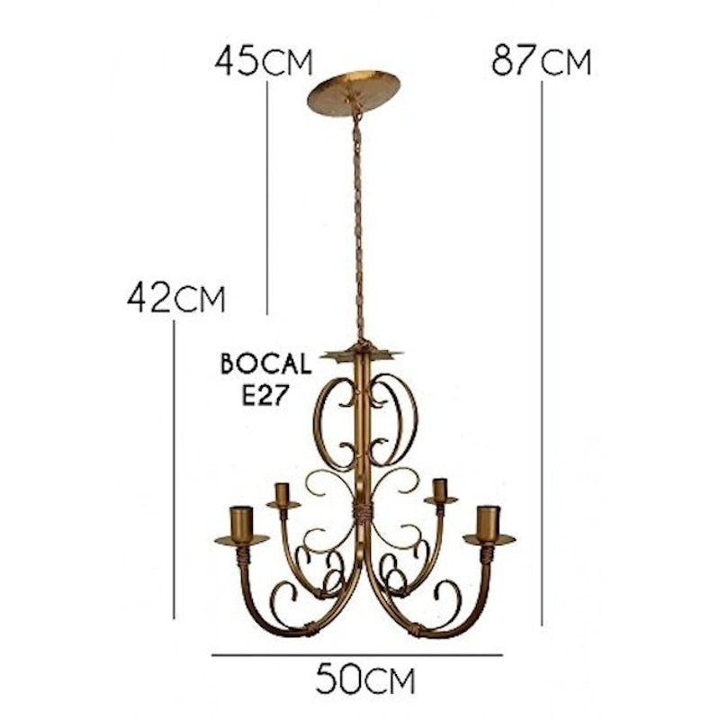 Lustre de Ferro Dourado Rustico para Sala de Jantar 3