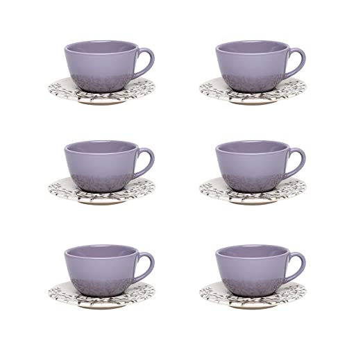 Conjunto de 6 Xícaras com Pires Unni Lilac  2