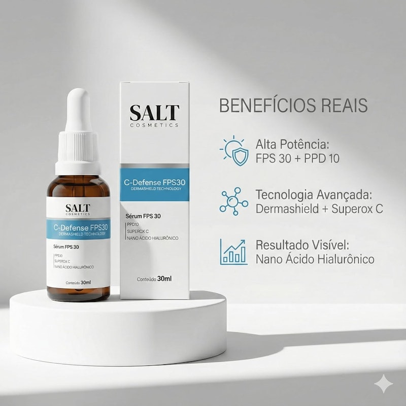 Sérum Facial com FPS 30 C-Defense 30 ml Vitamina C, Niacinamida e Ácido Hialurônico 3